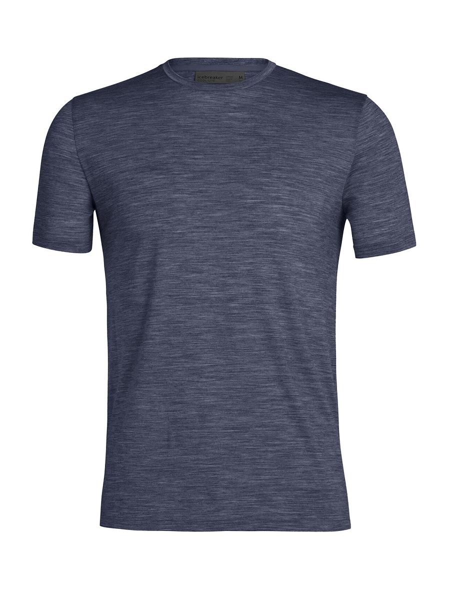 Men's Icebreaker Merino Sphere II Short Sleeve T Shirts Midnight Heather | CA 1794VRWD